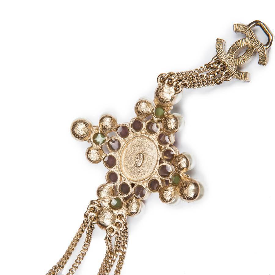 Chanel Bracelet in Gilded Metal with Pearls and Multicolored Enamel  3