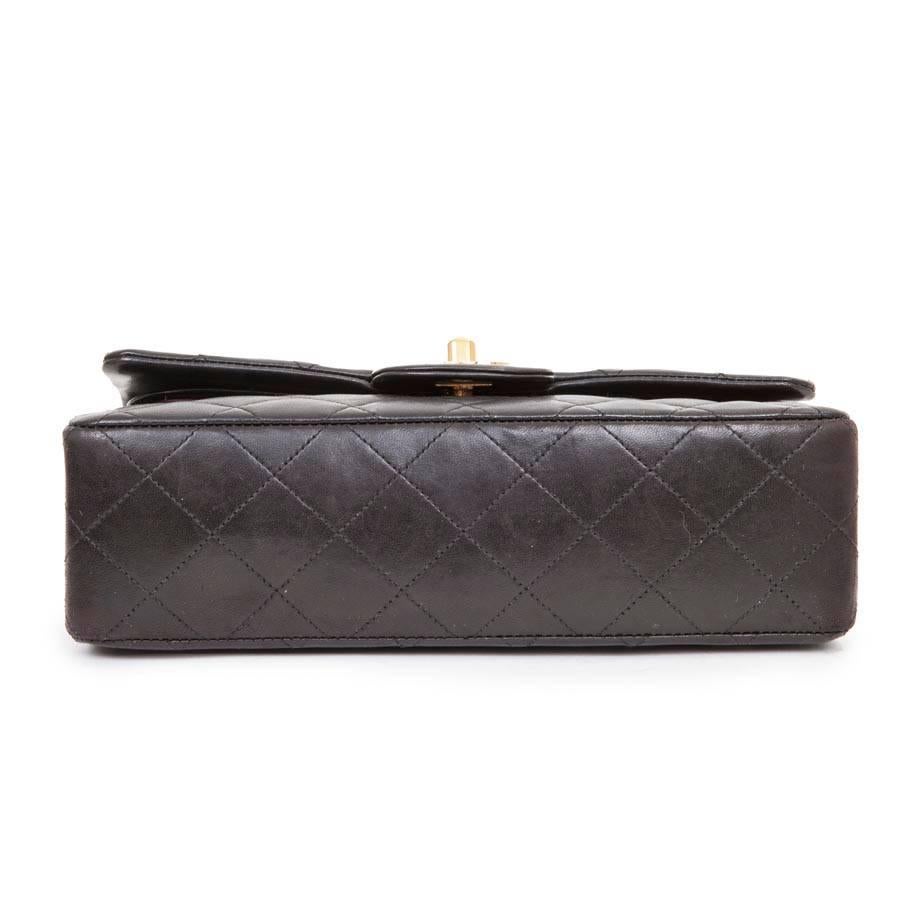 Women's CHANEL 'Timeless' Double Flap Bag in Black Quilted Lambskin Leather