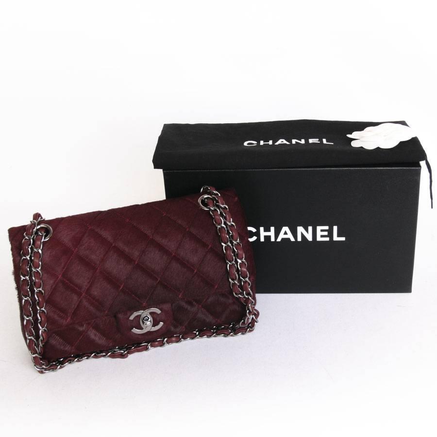 Women's CHANEL 'Timeless' Flap Bag in Burgundy Foal Leather