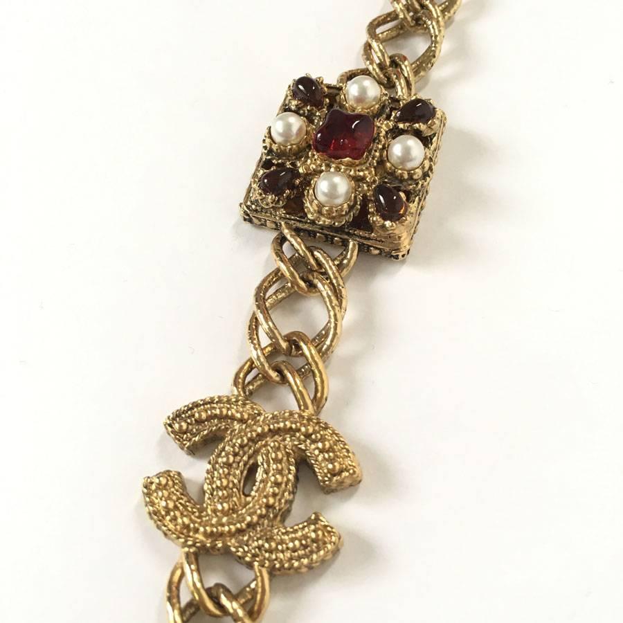 CHANEL 'Paris-Byzance' Necklace in Gilded Metal 3