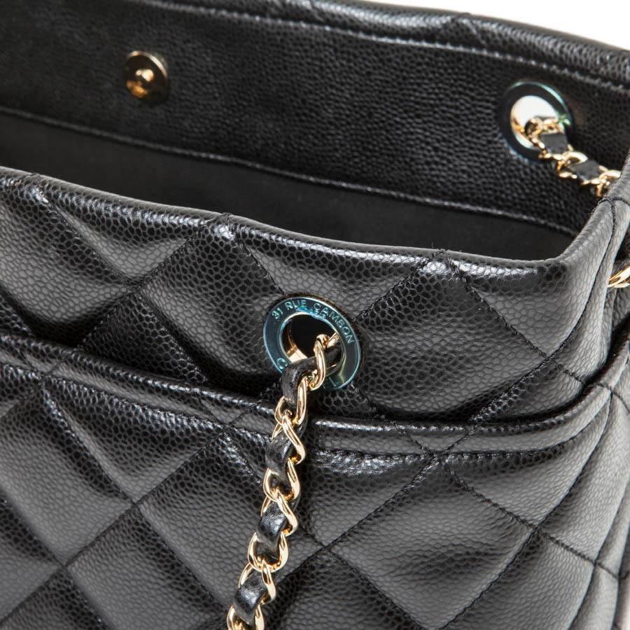 CHANEL Shopping Bag in Black Caviar Leather 3