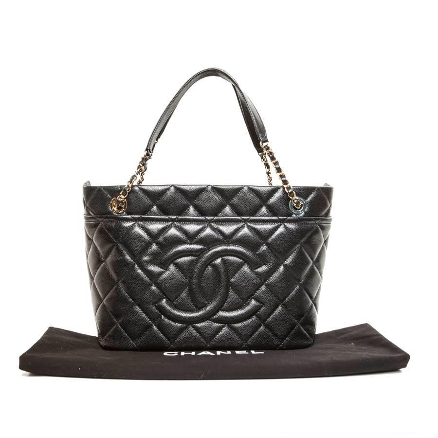 CHANEL Shopping Bag in Black Caviar Leather 6