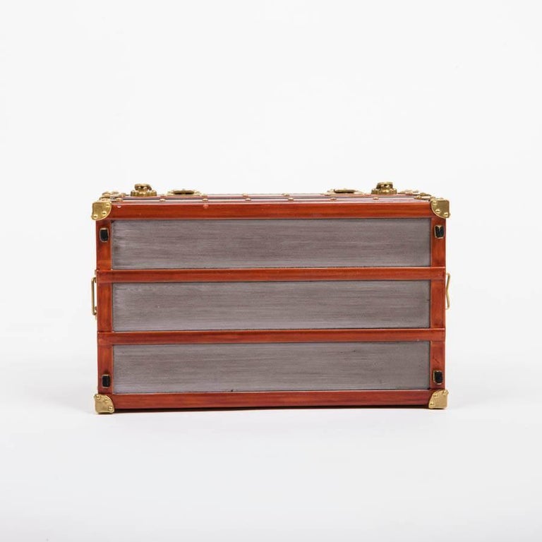 LOUIS VUITTON Miniature case in gray zing, wood and gilded metal - VALOIS  VINTAGE PARIS