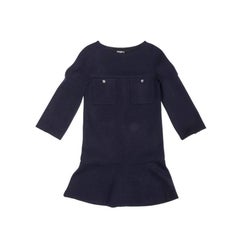 CHANEL Dress in Navy Blue Wool Jersey Size 34FR