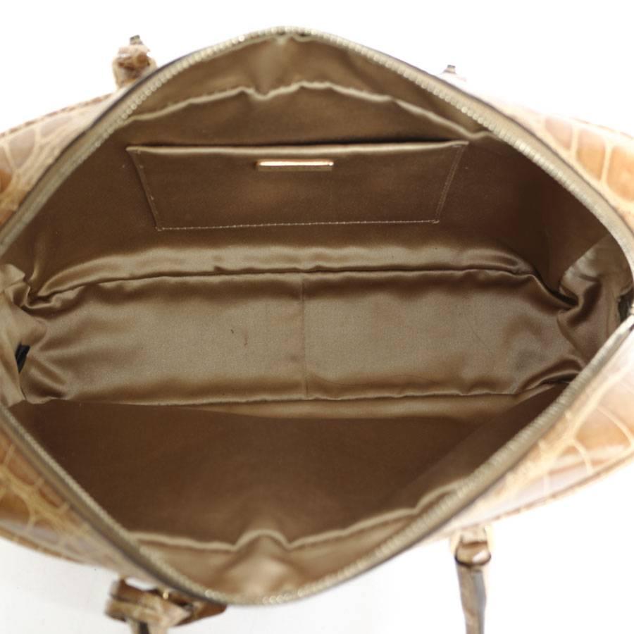 Women's PRADA Mini Plume Handbag in Blond Alligator Leather