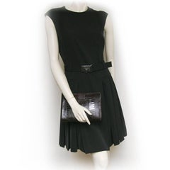 YVES SAINT LAURENT Clutch in Brown Ostrich Leg Leather