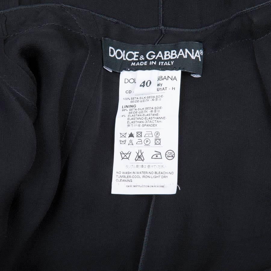 DOLCE & GABBANA Cocktail Dress in Black Chiffon Size 40IT 3