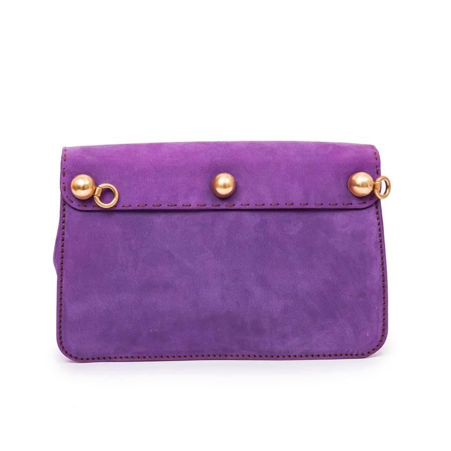 FENDI Bag in Purple Peccary Leather In Excellent Condition In Paris, FR