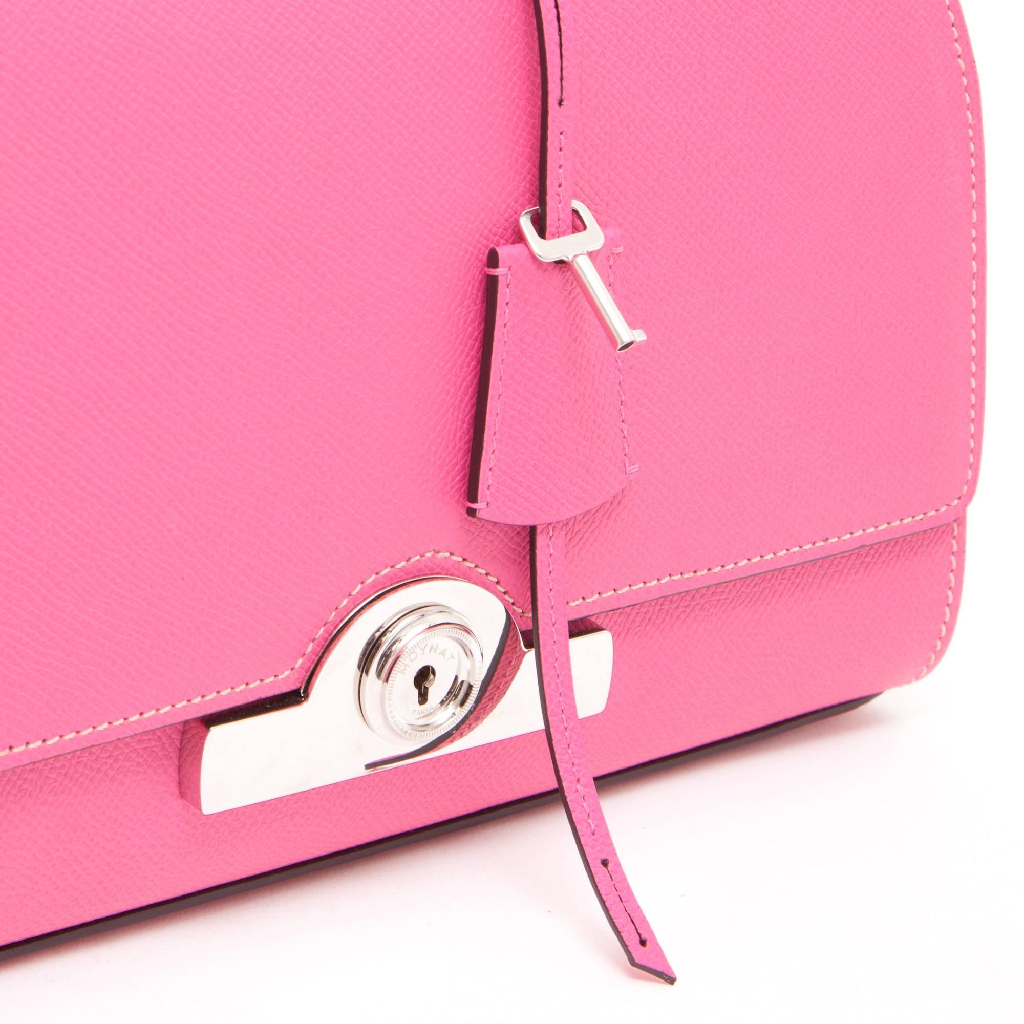 MOYNAT Bag 'Rejane' Model in Candy Pink Leather In New Condition In Paris, FR
