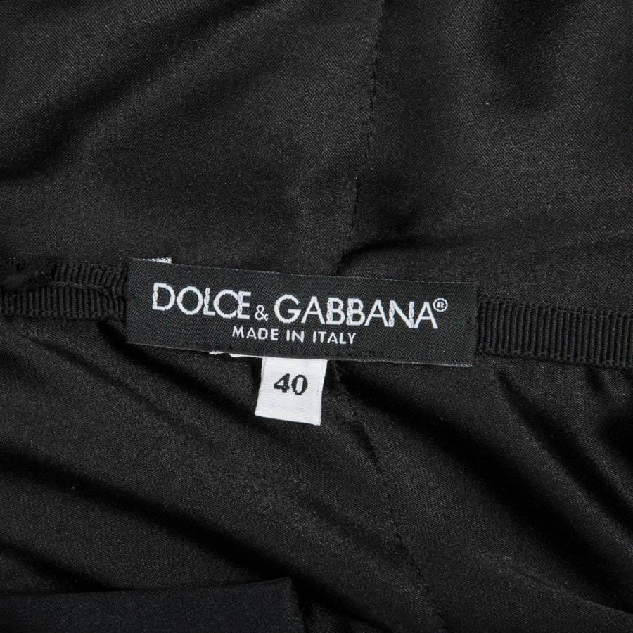DOLCE & GABBANA Cocktail Dress in Black Silk Size 40 IT For Sale 1
