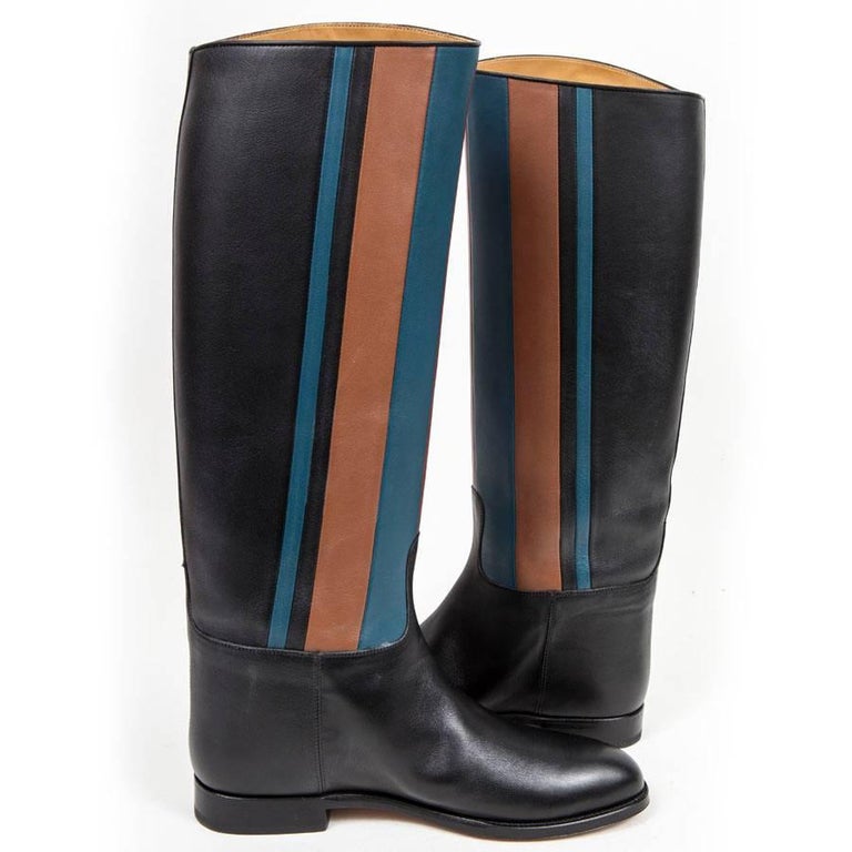 HERMES Riding Boots in Multicolored Leather Size 39EU at 1stDibs