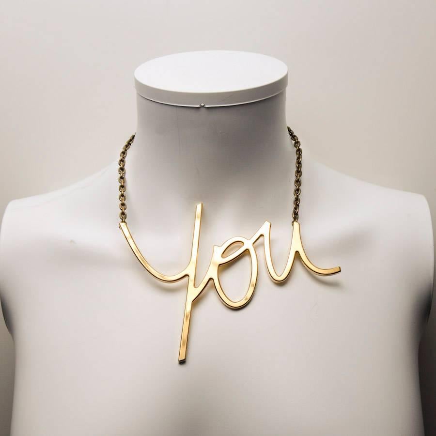 Icónico Collar LANVIN 'YOU' de Metal Dorado con Oro de 18 Quilates en venta 1