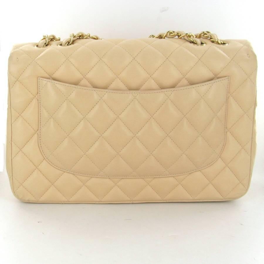 Women's CHANEL Jumbo Flap Bag in Beige Quilted Lamb Leather