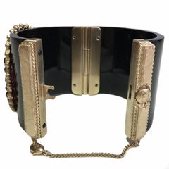 CHANEL Byzantine Cuff Bracelet in Black resin and Colored Molten Glass