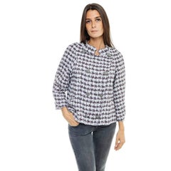 CHANEL Cross Jacket in Two Tones Purple Cotton Size 40EU