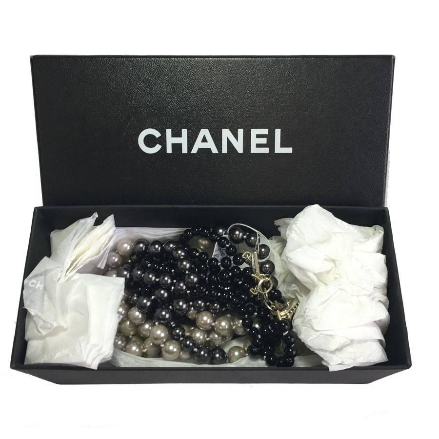 CHANEL Necklace 5 rows of Pearls of 4 Colors 6