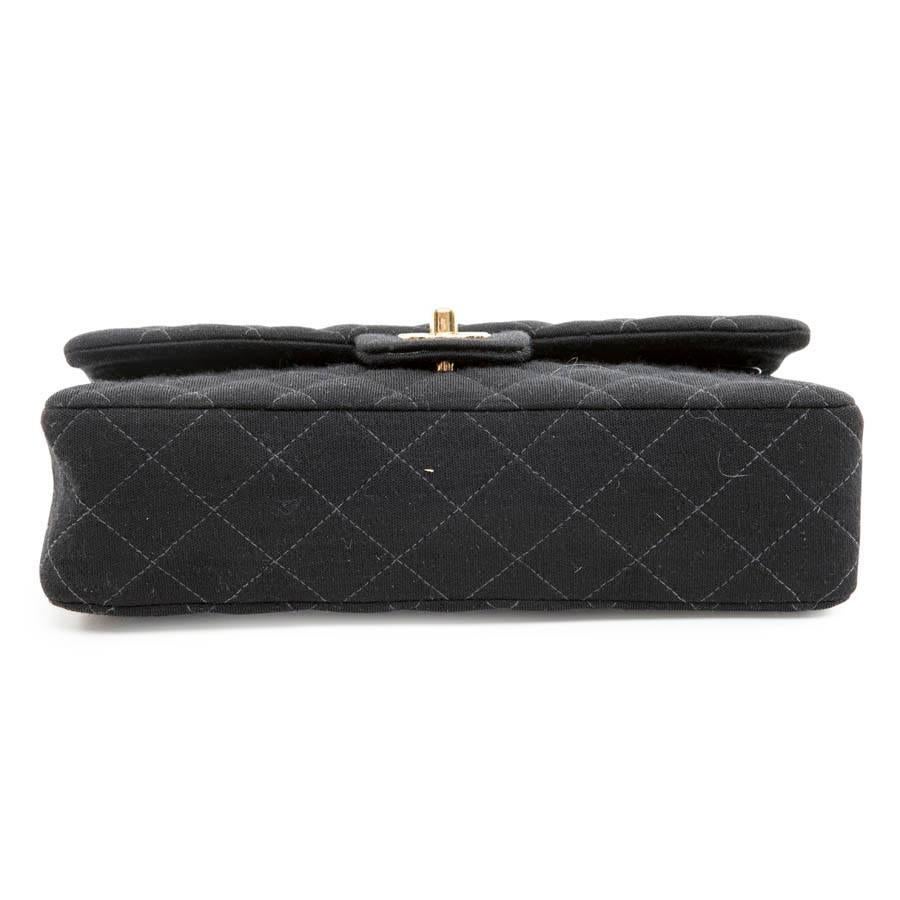 Women's CHANEL Timeless Double Flap Bag in Black Jersey