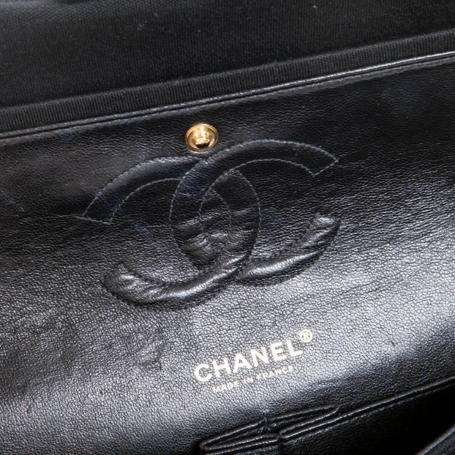 CHANEL Timeless Double Flap Bag in Black Jersey 3