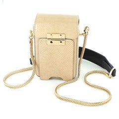 LANVIN Camera Bag in Beige Color Snake Leather