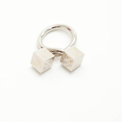 LOUIS VUITTON Ring with Two Dice in Silver Plated Metal Size 53EU - 6.5US