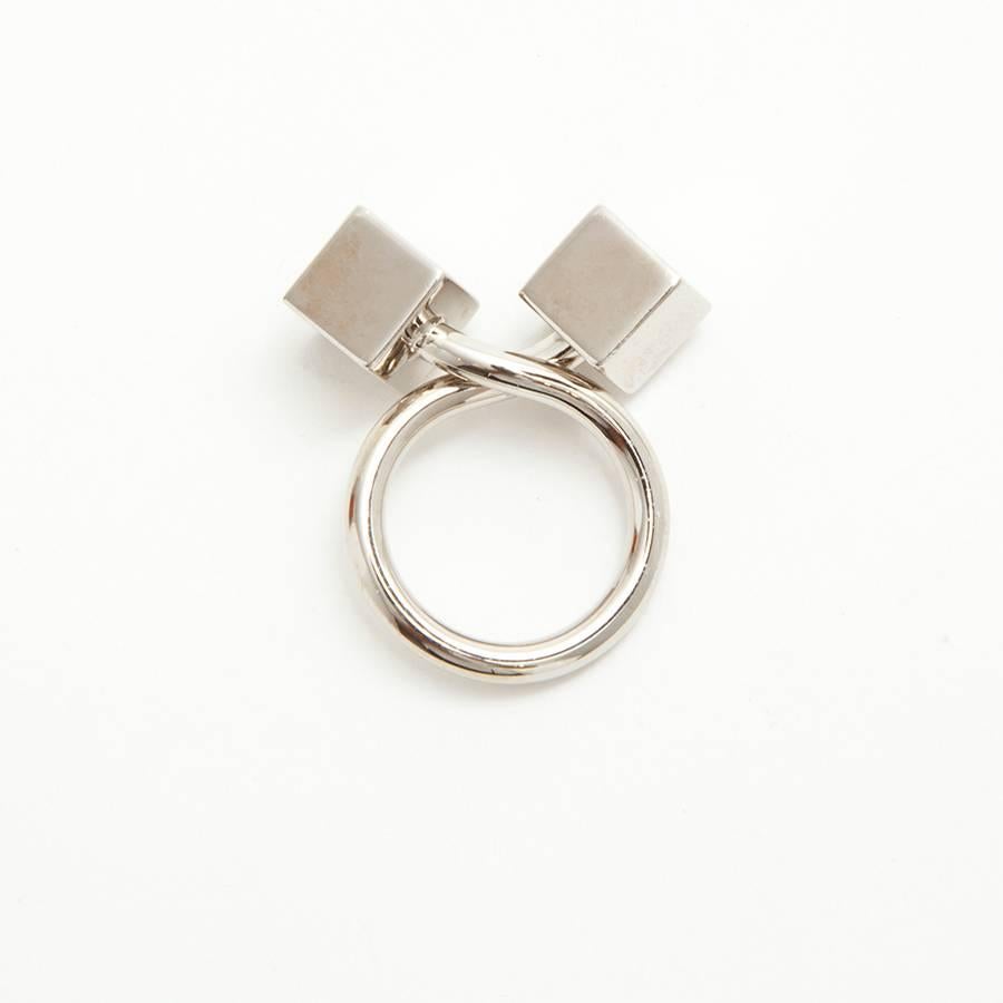 Women's LOUIS VUITTON Ring with Two Dice in Silver Plated Metal Size 53EU - 6.5US