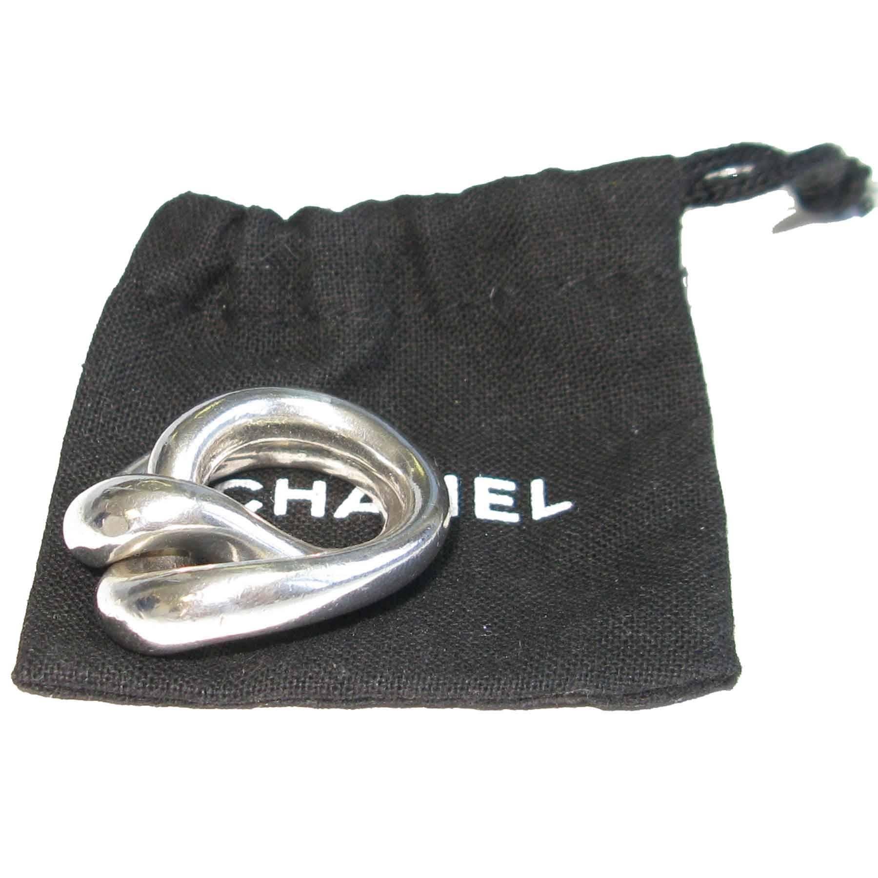 CHANEL Double Ring In Sterling Silver Ag925 Size 50 EU - 5.5 US 3