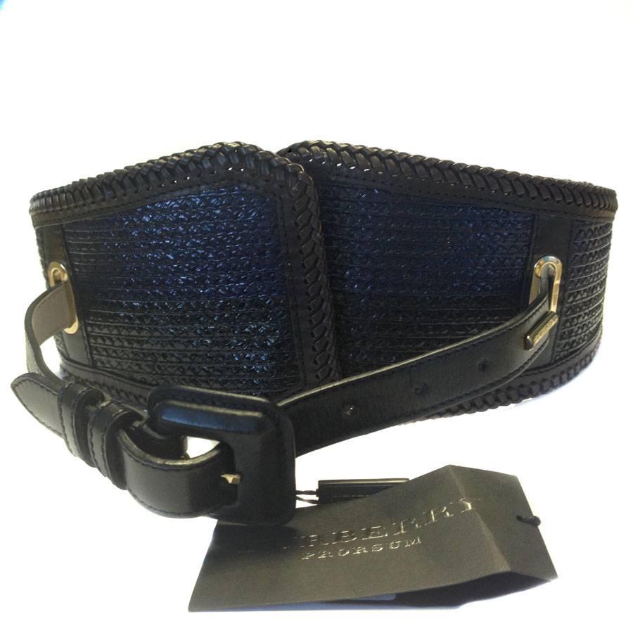 BURBERRY PRORSUM Belt in Brown, Blue, Black Leather Size 80EU