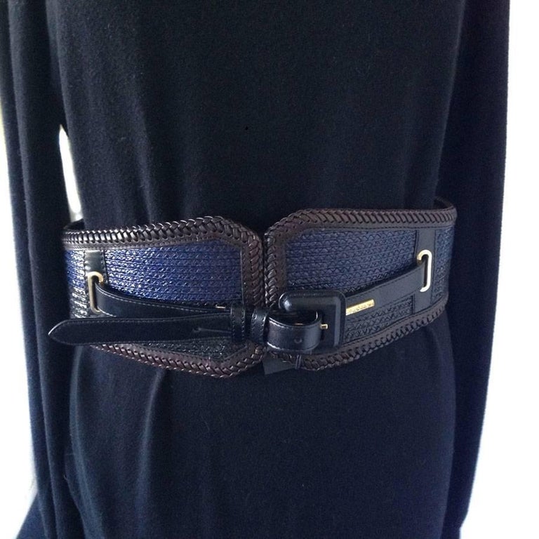 BURBERRY PRORSUM Belt in Brown, Blue, Black Leather Size 80EU For Sale ...