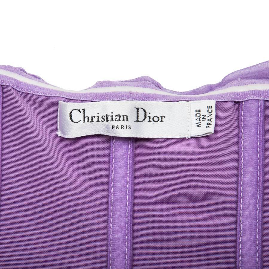 Women's CHRISTIAN DIOR By John Galliano Strapless Gown in Purple Silk Veil Size 38EU