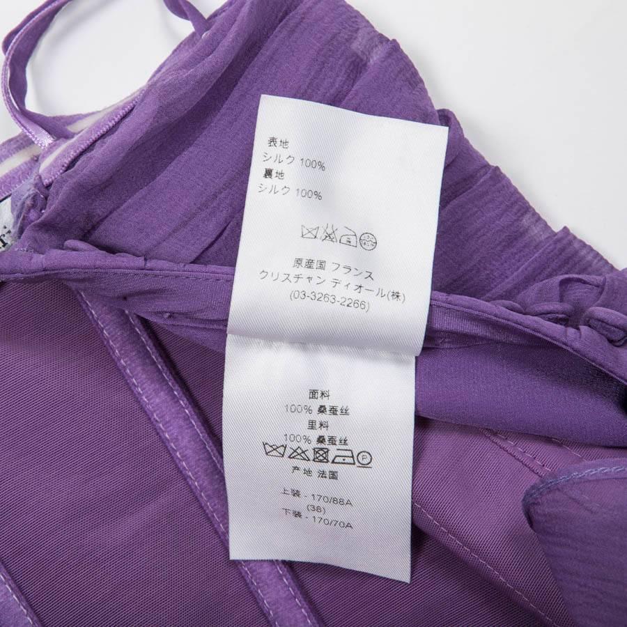 CHRISTIAN DIOR By John Galliano Strapless Gown in Purple Silk Veil Size 38EU 1