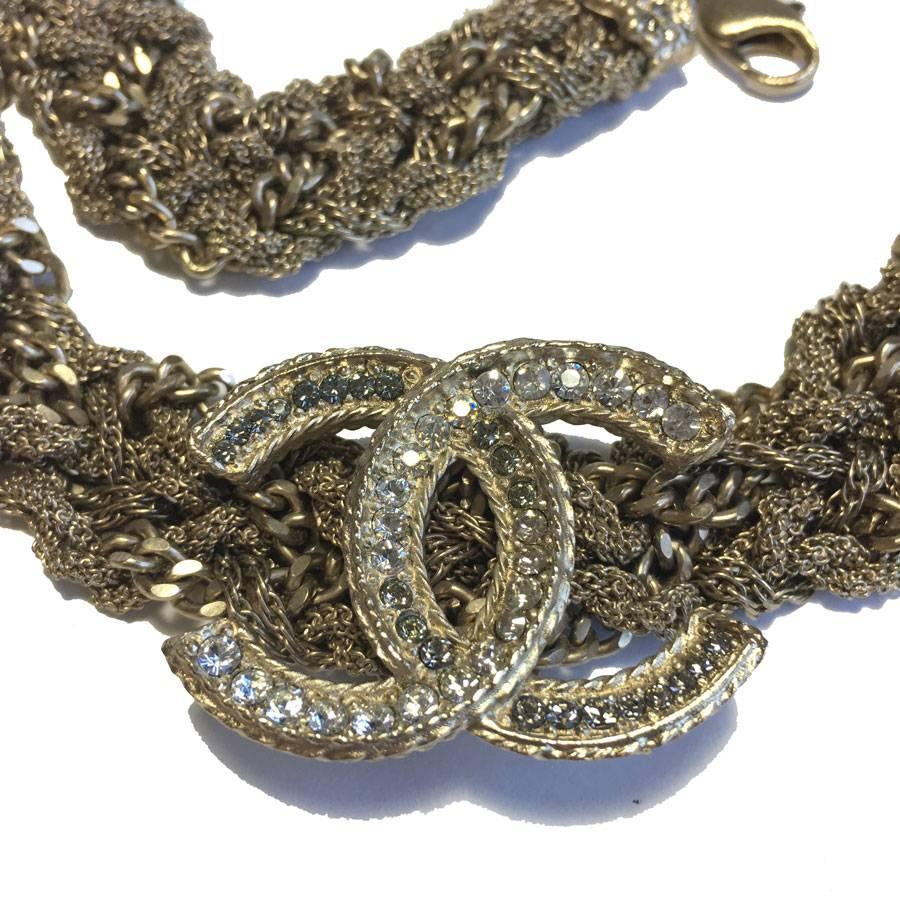 Gray Limited Series CHANEL Interlaced Gilded Metal Chains Belt