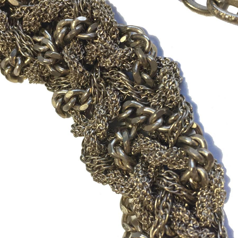 Limited Series CHANEL Interlaced Gilded Metal Chains Belt In Excellent Condition In Paris, FR