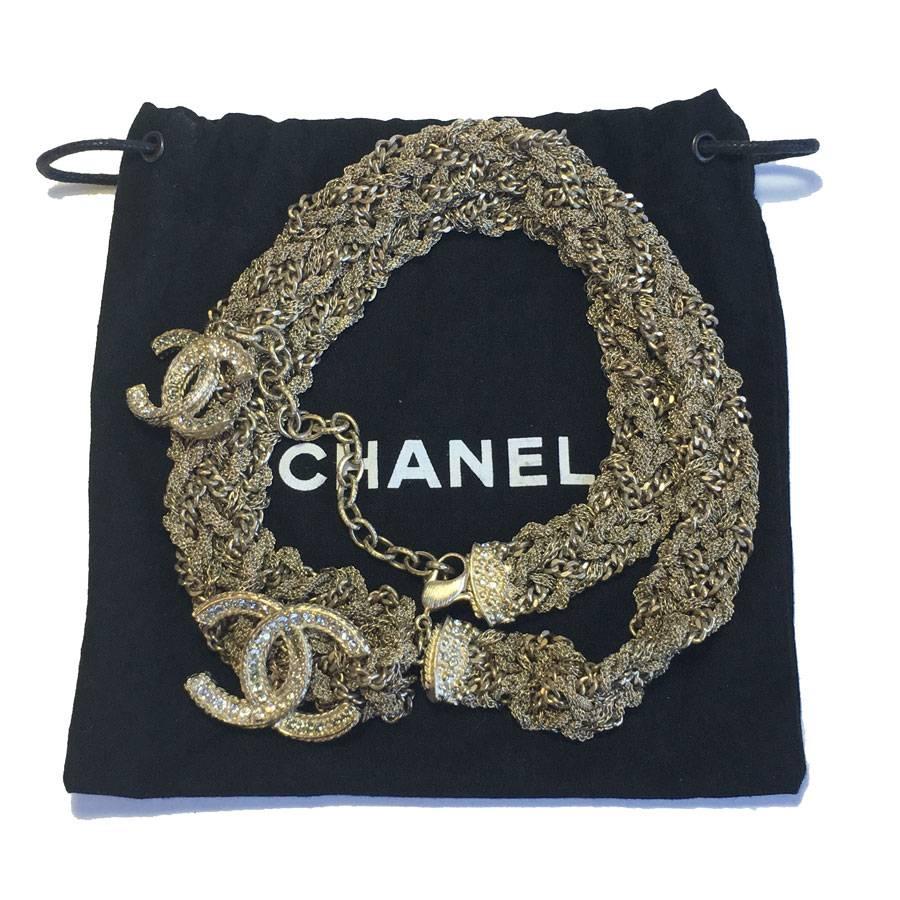 Limited Series CHANEL Interlaced Gilded Metal Chains Belt 5