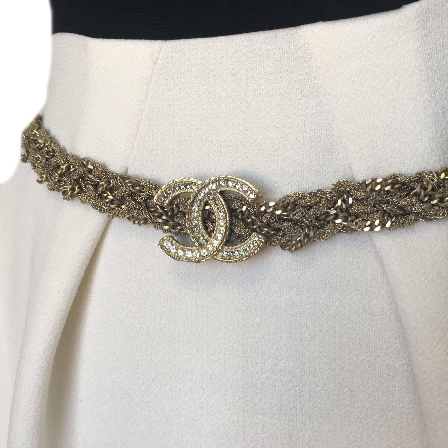 Limited Series CHANEL Interlaced Gilded Metal Chains Belt 3