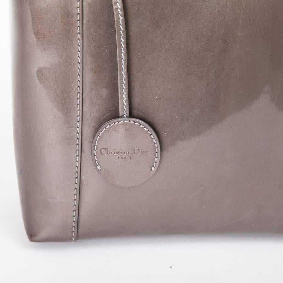 DIOR 'Lady D' Handbag in Brown Patent Leather 4