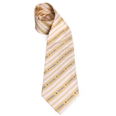 CHANEL Stripes Tie in Yellow Silk