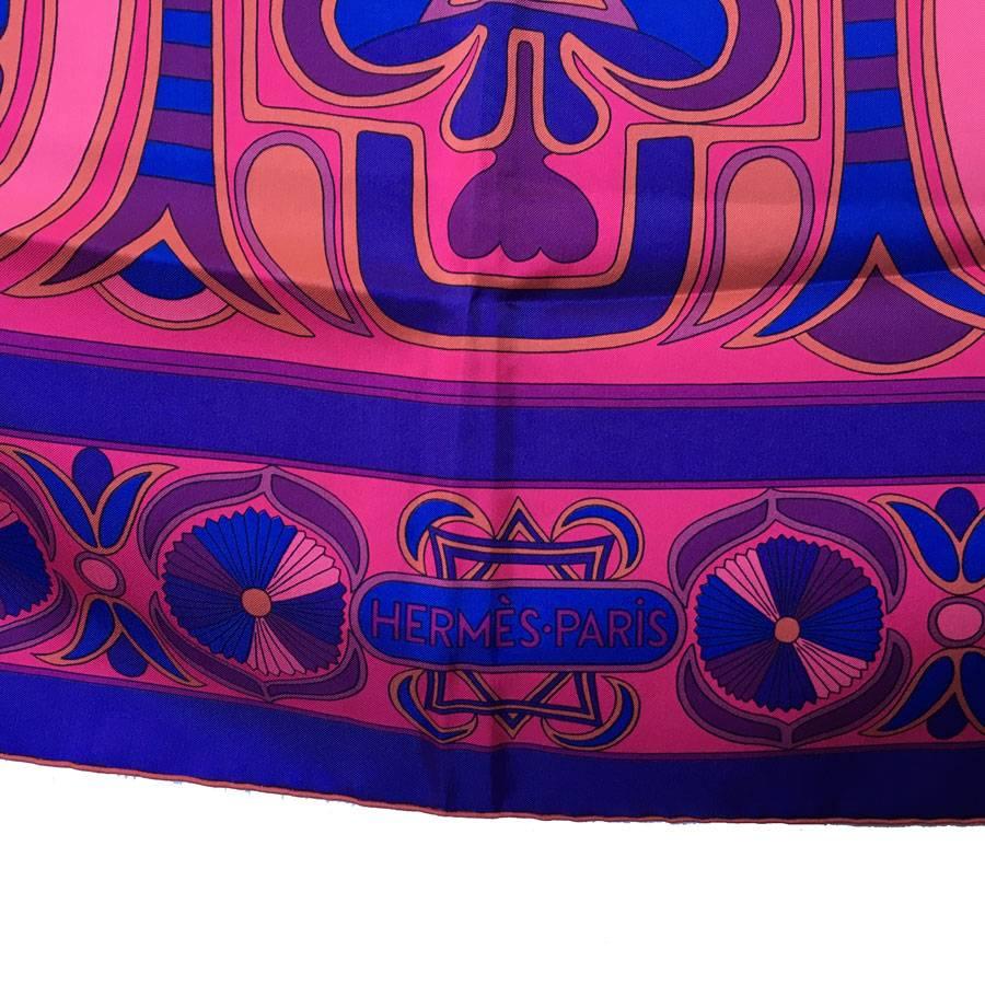HERMES Shawl 'Folklore' in Multicolored Silk Twill 1
