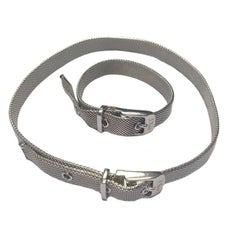 DIOR Bracelet and Choker Necklace Set in Silver Metal