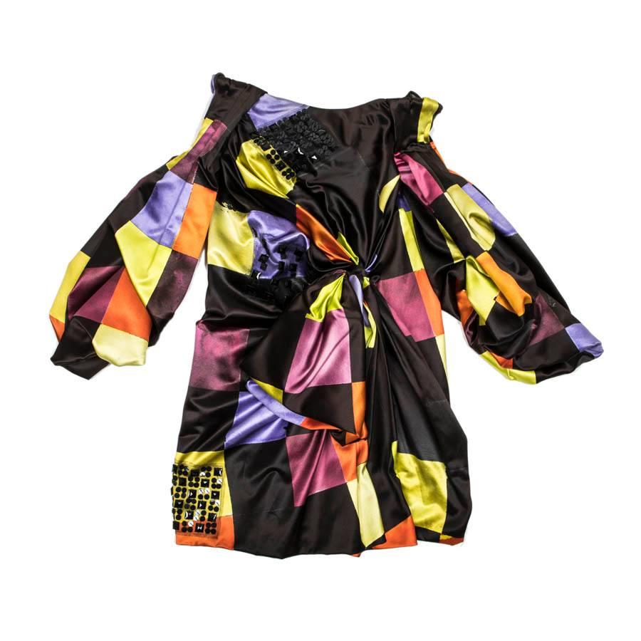 CHRISTIAN LACROIX Vestido de Alta Costura con Estampados Multicolores talla 36EU en venta