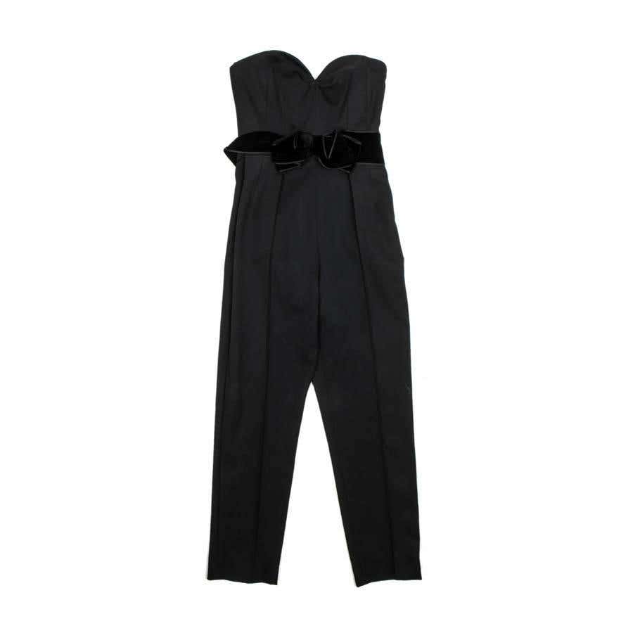 YVES SAINT LAURENT Bustier Jumpsuit in Black Wool Size 38EU at 1stDibs ...