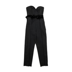 YVES SAINT LAURENT Bustier Jumpsuit in Black Wool Size 38EU