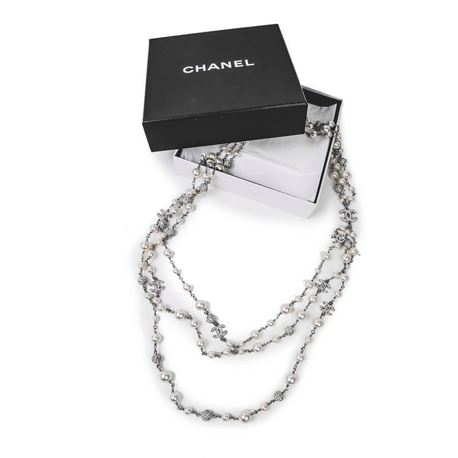 CHANEL Triple Row Necklace with Beads, CC and Balls 4
