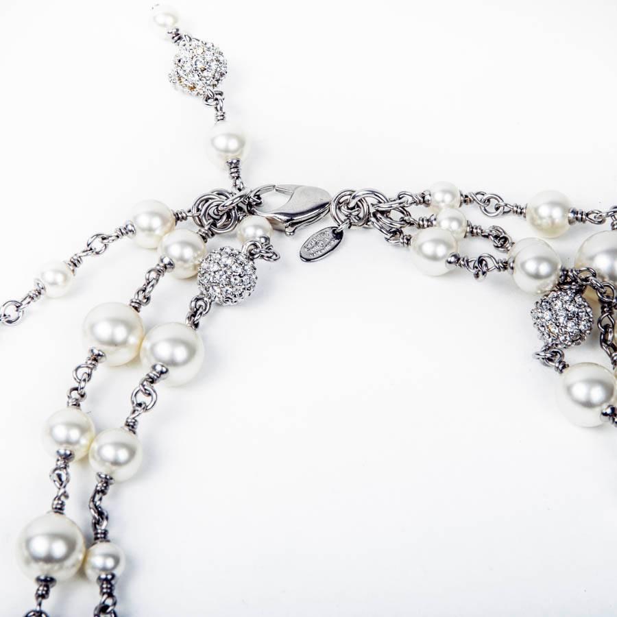 CHANEL Triple Row Necklace with Beads, CC and Balls 2
