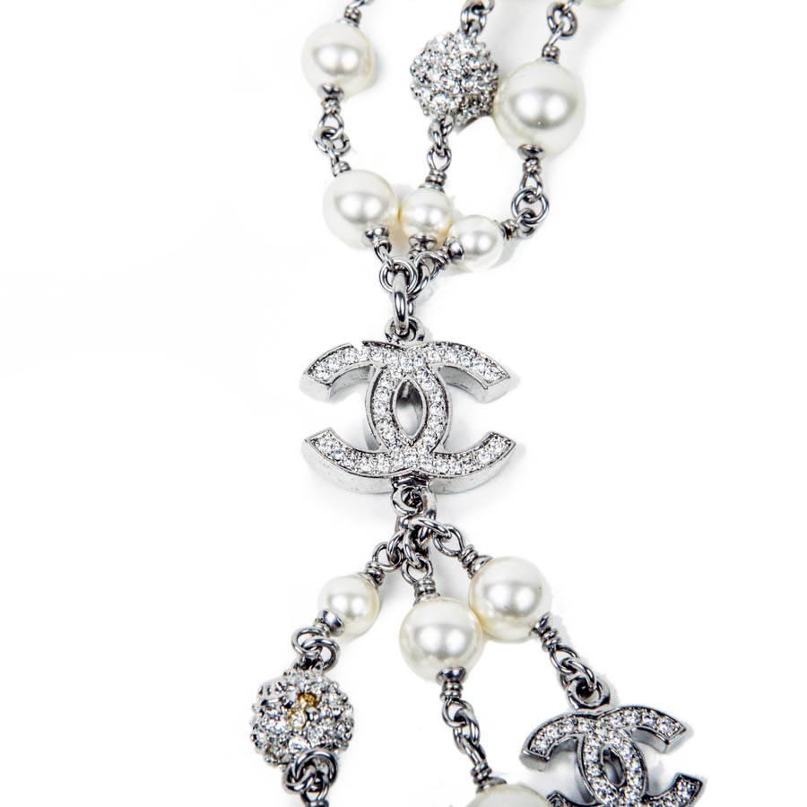 Women's CHANEL Triple Row Necklace with Beads, CC and Balls