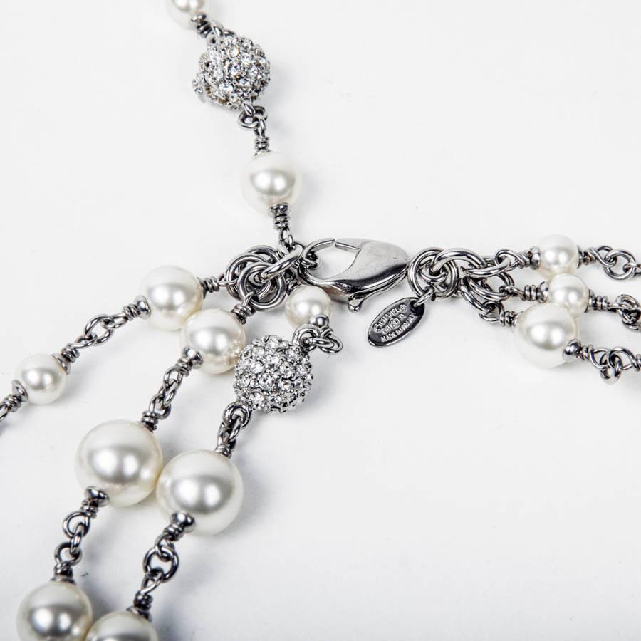 CHANEL Triple Row Necklace with Beads, CC and Balls 3