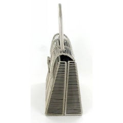 SALVATORE FERRAGAMO Cage HandBag in Silver Metal