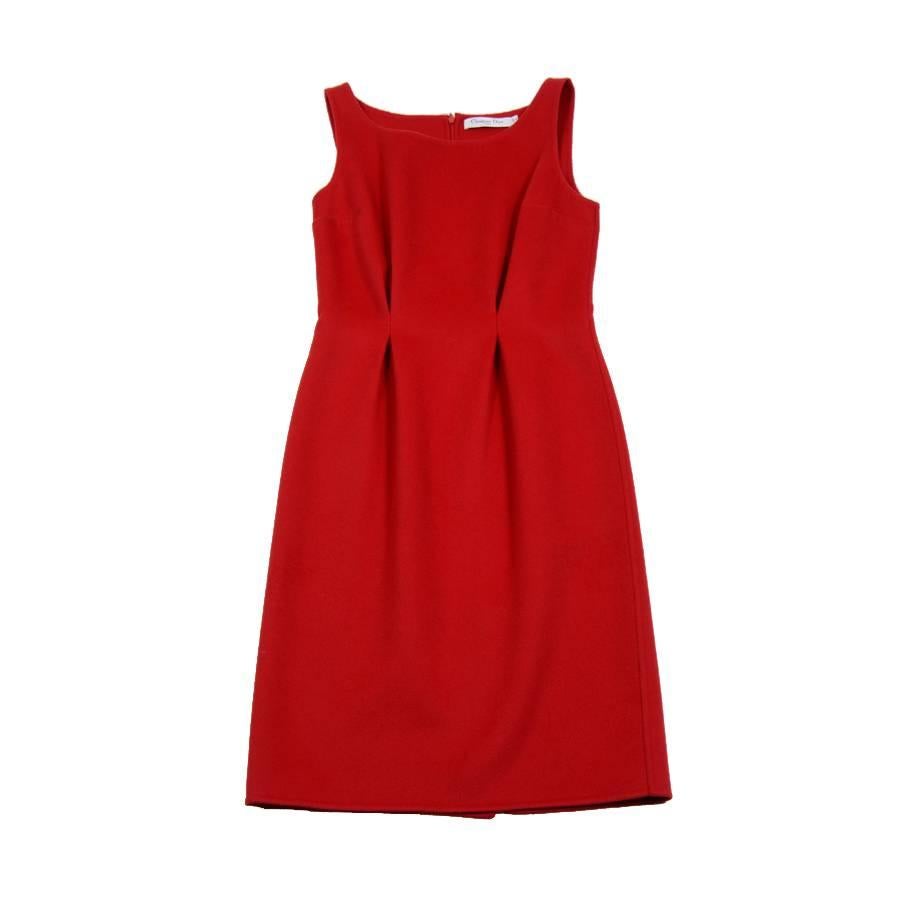 DIOR Tank Top Dress in Red Cashmere Size 38EU 1