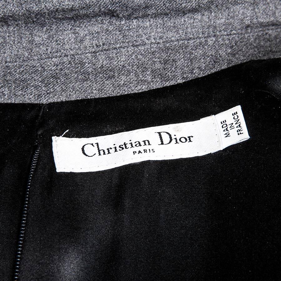 CHRISTIAN DIOR Sheath Dress in Gray Wool Size 36EU 1