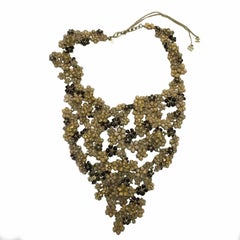  CHANEL Bib-Halskette, handgefertigte Blumen aus Molten-Glas