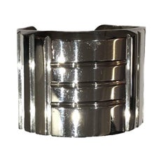 HERMES 'Kellylock' Cuff Bracelet in Sterling Silver Size S